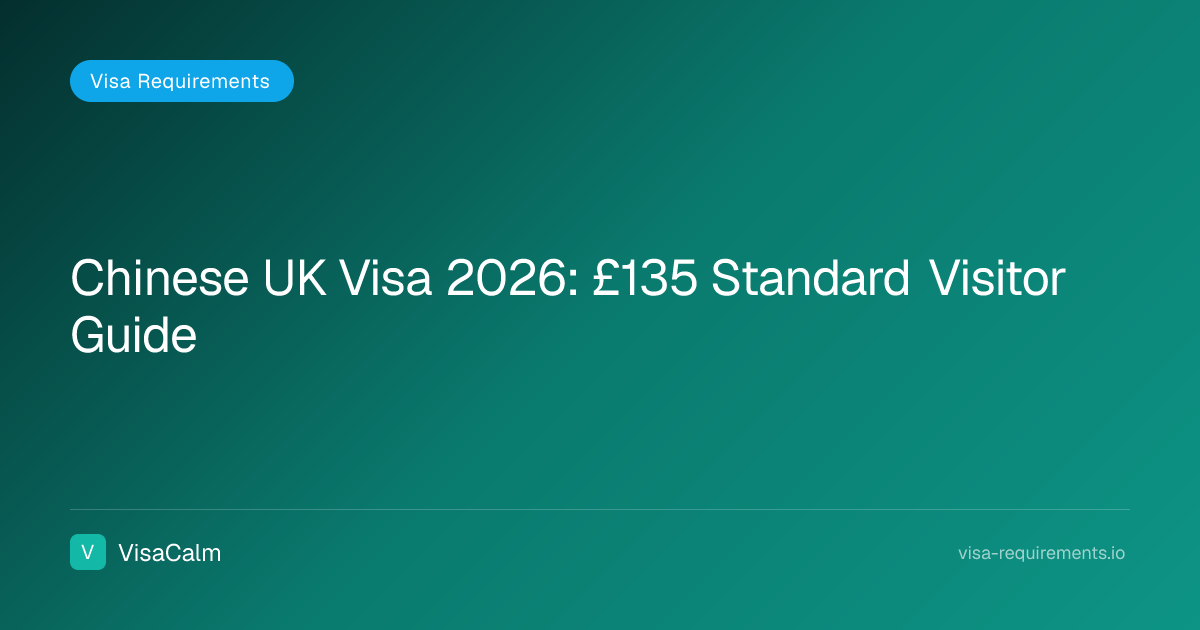 Chinese UK Visa 2026: £135 Standard Visitor Guide | VisaCalm